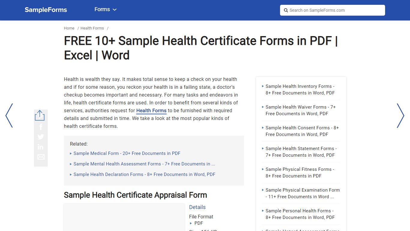 FREE 10+ Sample Health Certificate Forms in PDF | Excel | Word