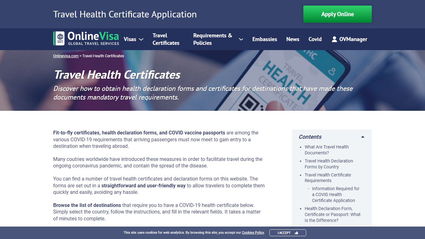 How to Apply for COVID-19 Travel Health Certificates - Onlinevisa.com